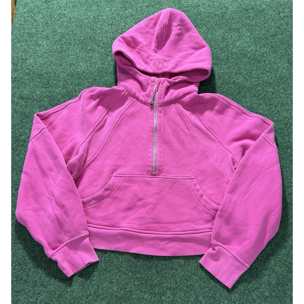 Lululemon Scuba Half-Zip Oversized Hoodie Womens XS/S Pink Cropped LW3DM4S